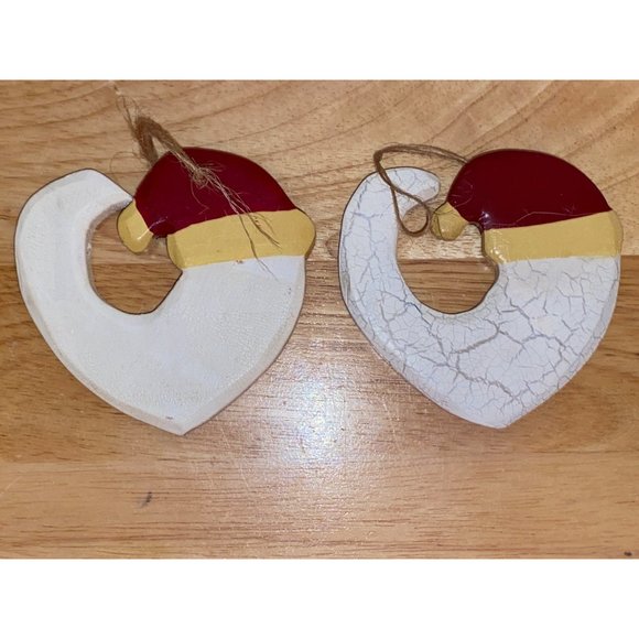 Set of 2 Midwest of Cannon Falls Santa Head Cresent Moon Ornaments Folk Art - Picture 2 of 2